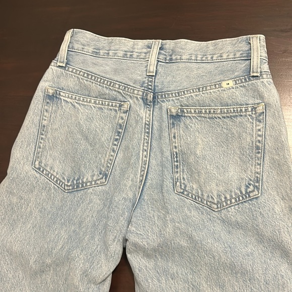 Aritzia Sunday Best High Rise Distressed Light Wash Straight Leg Jeans Size 0 - Picture 9 of 14